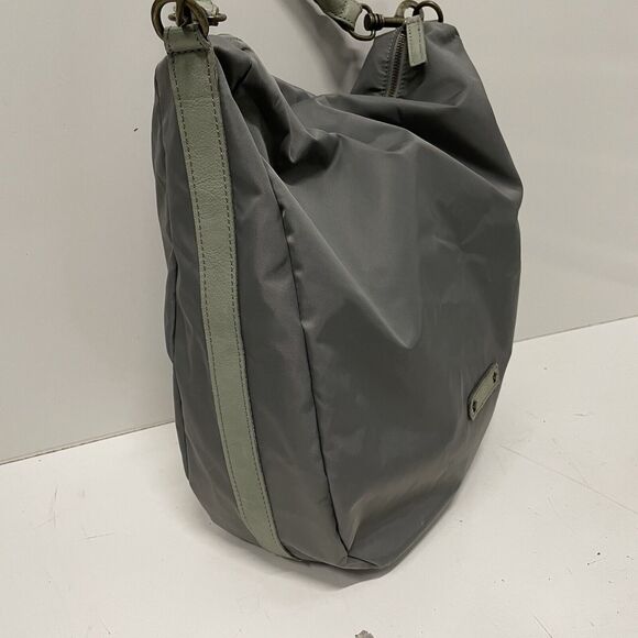 Liebeskind Berlin Leather Nylon Crossbody Shoulder Hand Bag Purse Gray Large - Picture 3 of 11